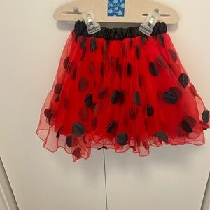 Hanna Andersson Red Tulle Skirt with Black Polka Dots